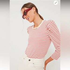 Tuckernuck Pomander Place Red Striped Vesty Long Sleeve Crewneck